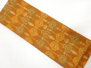 抽象模様織り出し　半幅帯